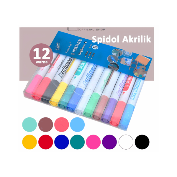 Acrylic Markers Set Of 12 Colors