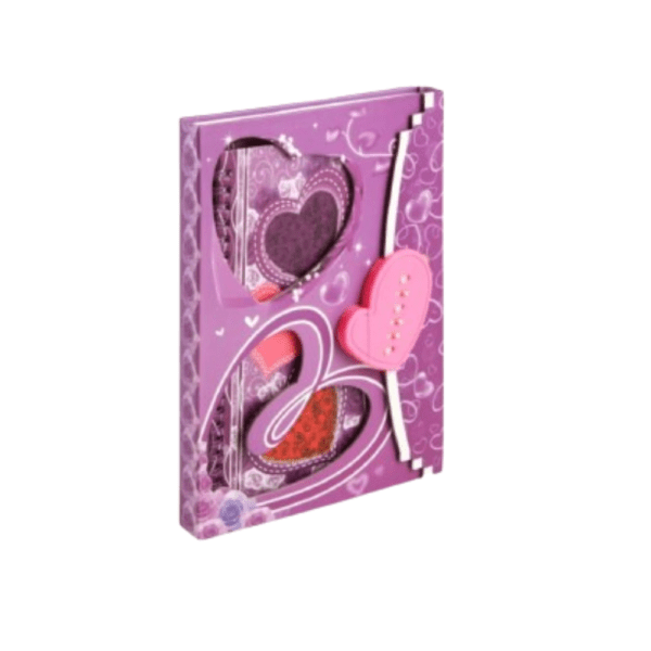 Kids Diary Triple Heart With Lock password