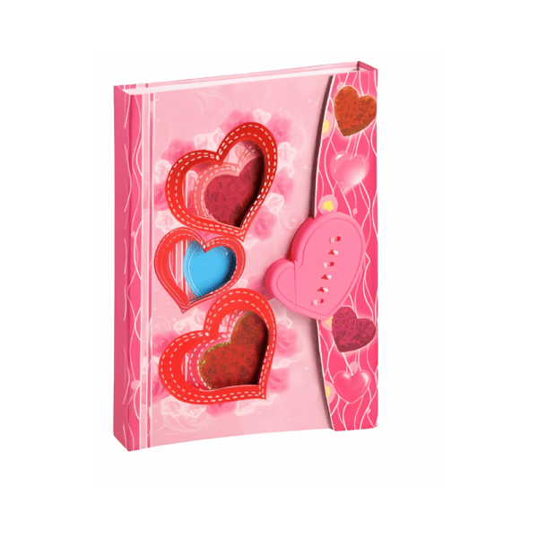 Kids Diary Triple Heart With Lock password