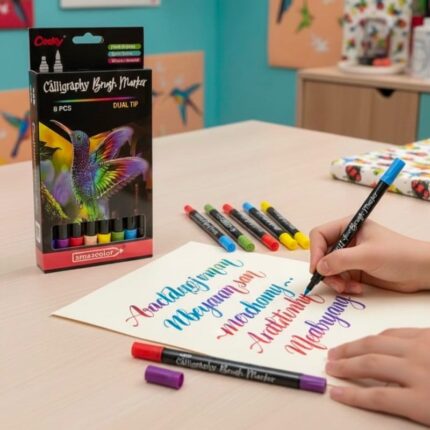 Dual-Tip Calligraphy Brush Markers No. 2025027 (Set of 8)