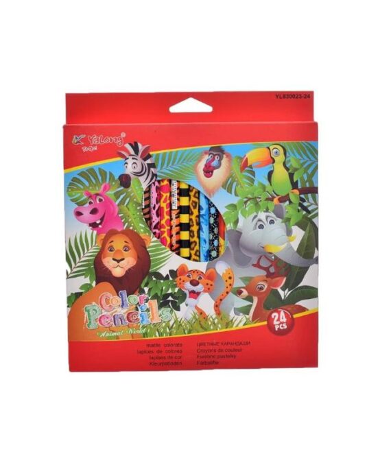 Color Pencils With Animal Design No. 830023-24 (24 Colors)