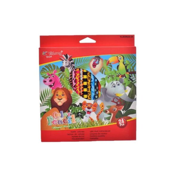 Color Pencils With Animal Design No. 830023-24 (24 Colors)