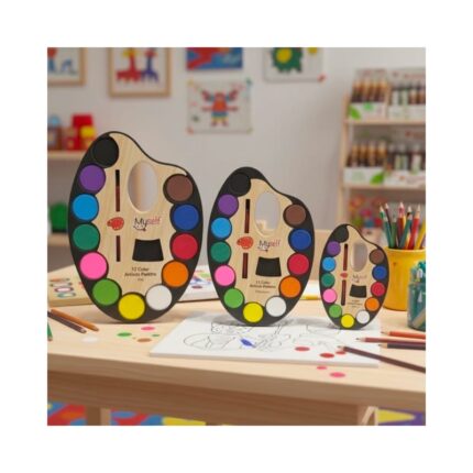 Color Palette With Paint Brush ( 12 Colors )