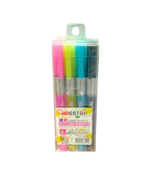 Dual Ink Outline Markers No. 1507-4 (Set of 4)