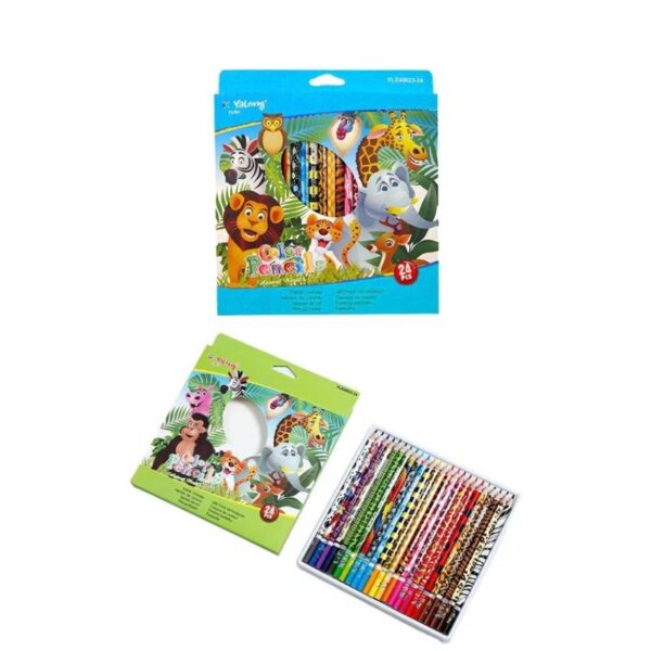 Color Pencils With Animal Design No. 830023-24 (24 Colors)