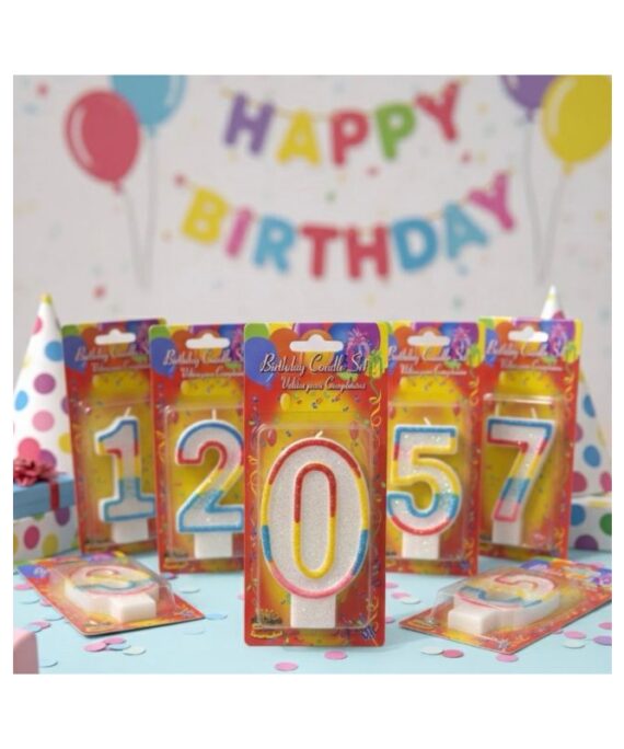 Rainbow Number Candle