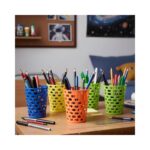 Round Grid Plastic Pen Stand