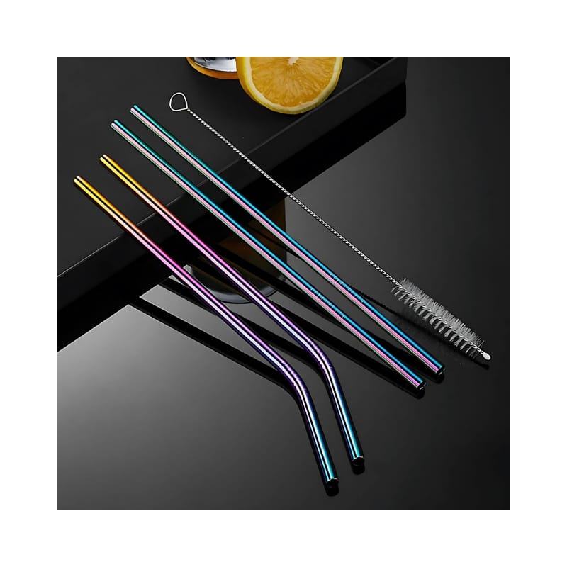 1-6-5.jpeg 4 Pcs Stainless Steel Straw KK-V-15-7 - Image 1