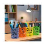 Round Cross Net Plastic Pen Stand