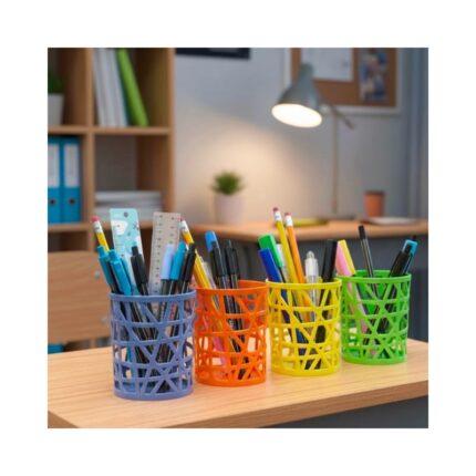 Round Cross Net Plastic Pen Stand