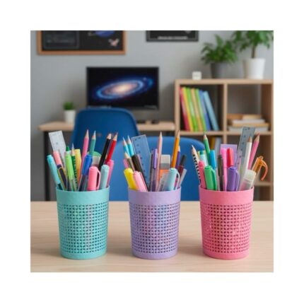 Round Mesh Plastic Pen Stand