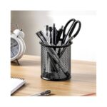 Round Metal Black Pen Stand