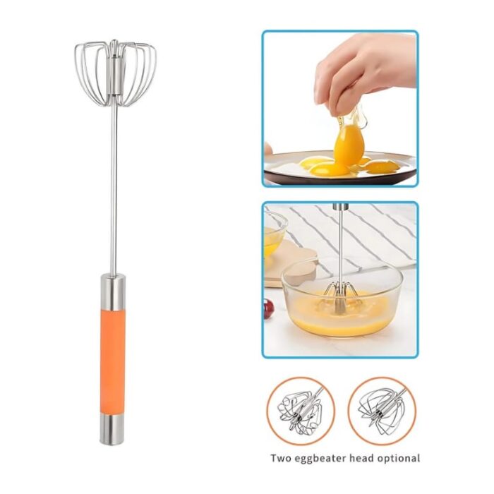 Stainless Steel Semi-Automatic Egg Whisk - Image 2
