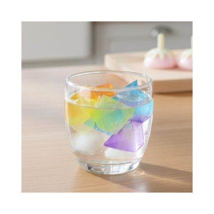 Reusable Ruby Shape Water-Filled Silicone Ice Cubes 12-Pcs