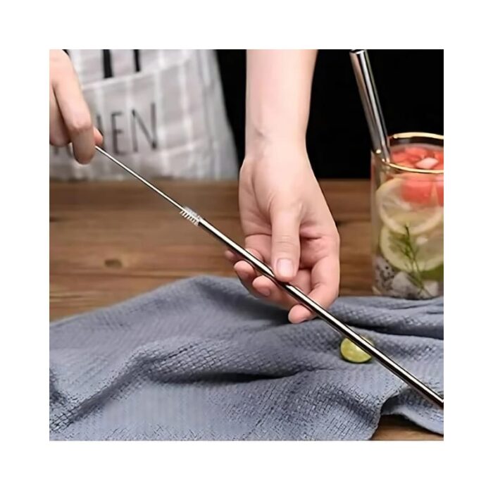 6 Pcs Stainless Steel Spoon Straw No. KK-V-15-5 - Image 3