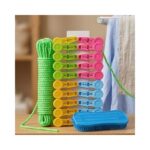 20 Cloth Clip + 10M Cloth Line + Cloth Brush No. 22 Pcs Combo